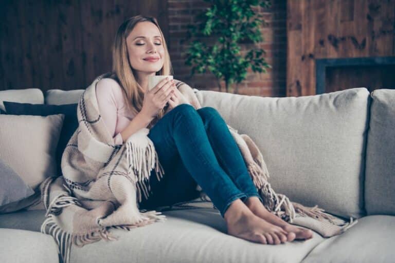 woman relaxing with coffee